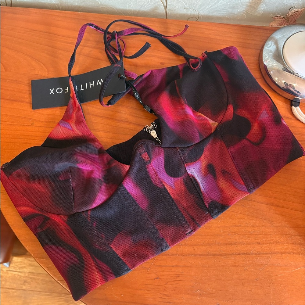 White Fox Boutique Red and Black Crop Top